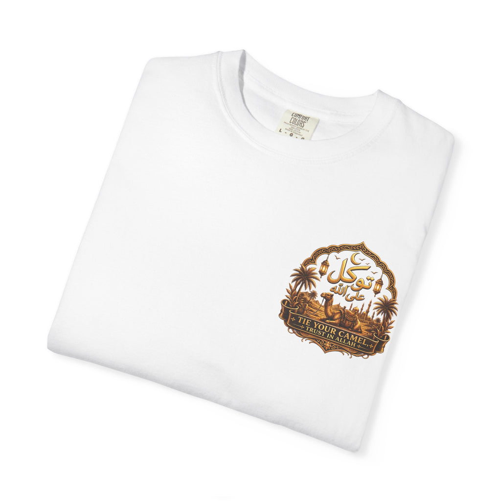Nimah Desert Tee — Arabic Calligraphy Camel Graphic T-Shirt