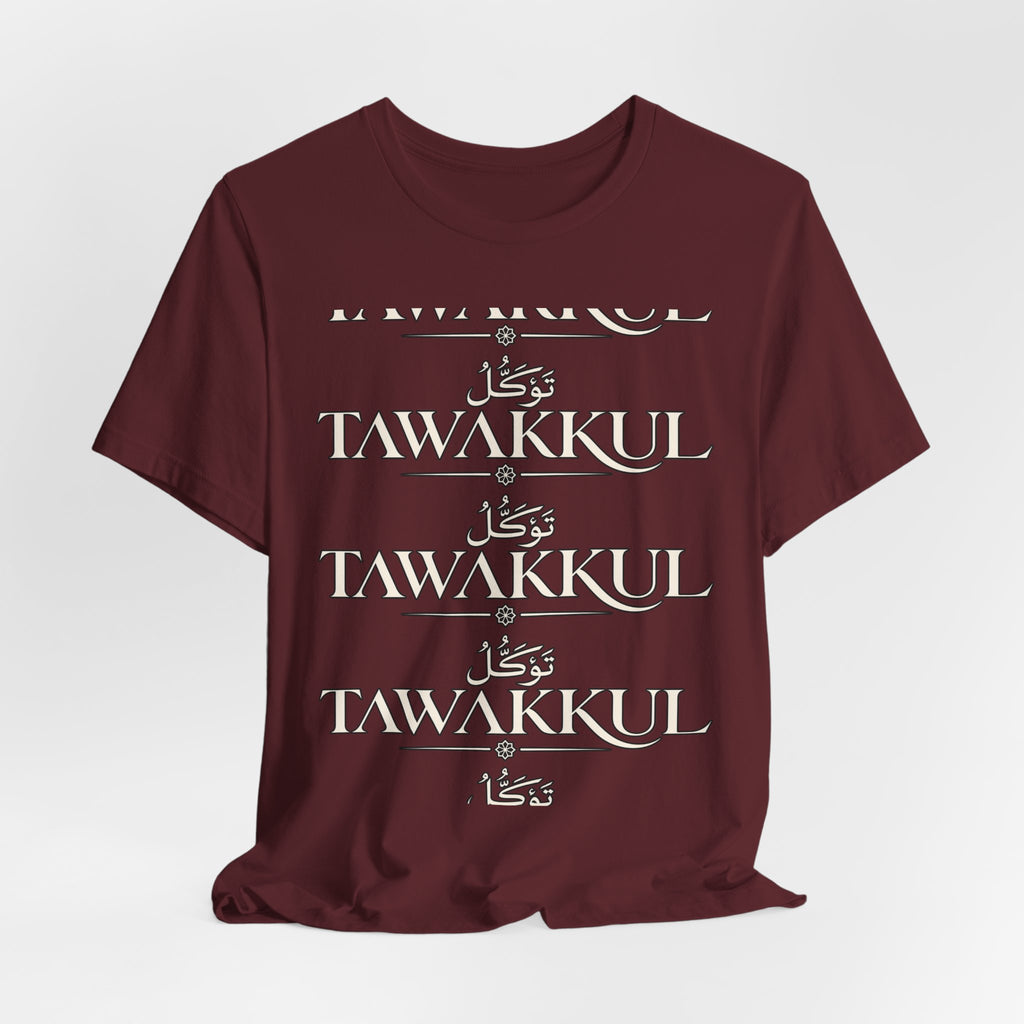 Tawakkul Script Tee — Minimal Islamic Faith T-Shirt