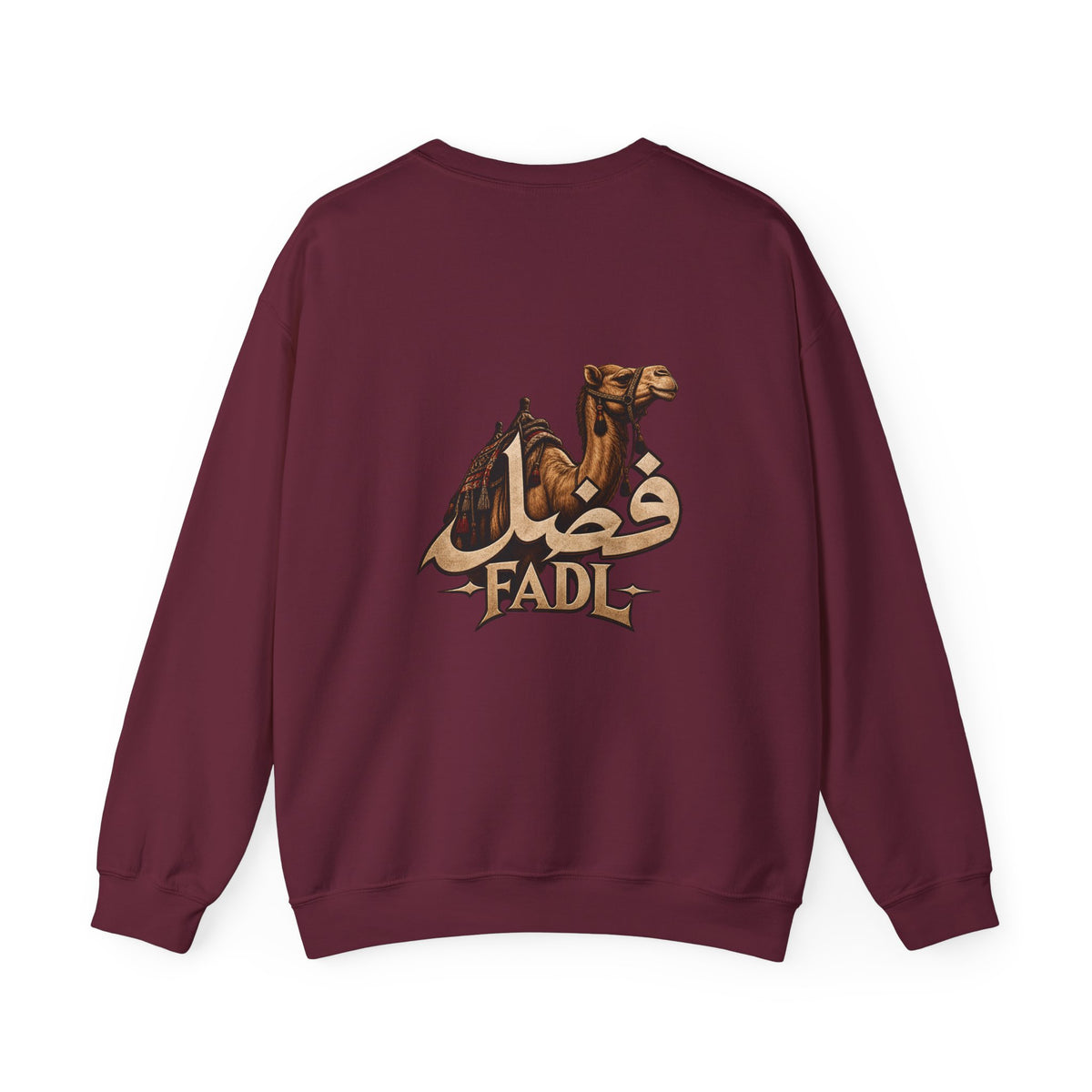 Fadl Camel Crewneck Sweatshirt — Arabic Name Desert Graphic