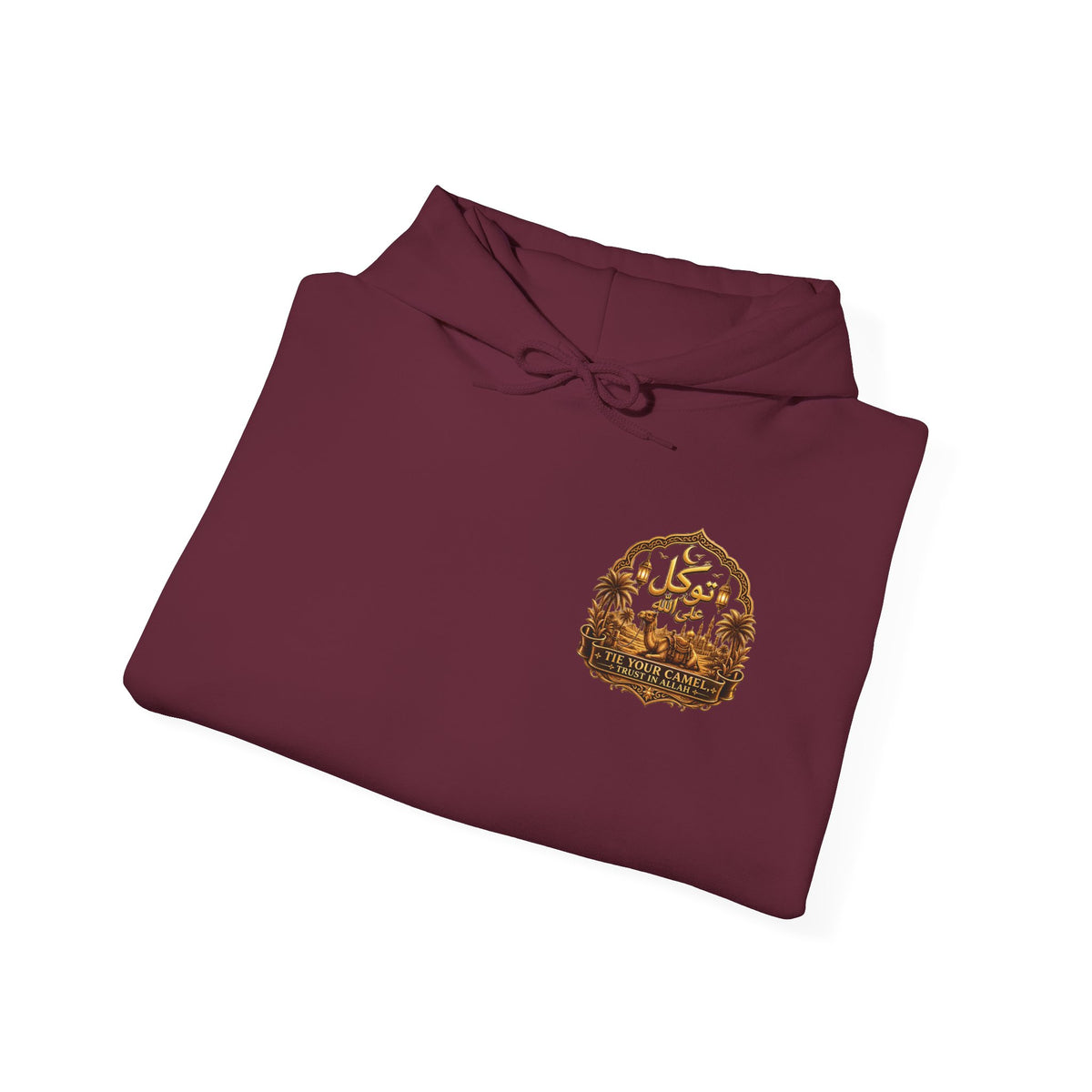 Sabr Arabic Script Hoodie — Minimal Mosque Chest Graphic