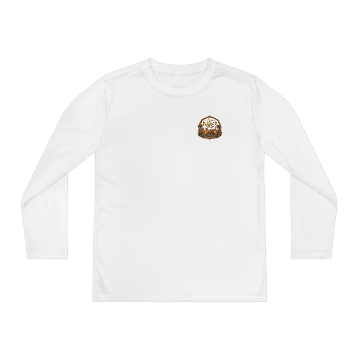 Youth Long Sleeve Tee — Vintage Gold Crest Graphic