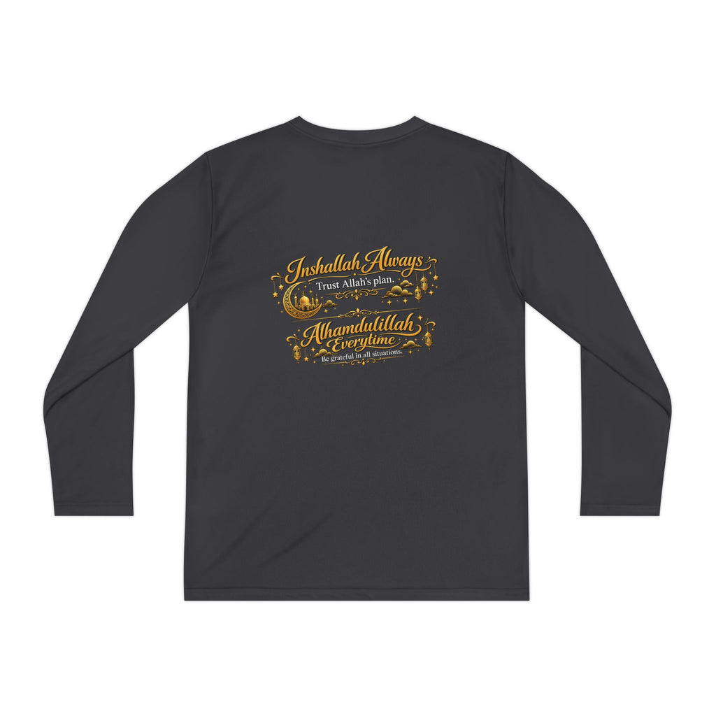 Youth Long Sleeve Tee — Vintage Gold Crest Graphic