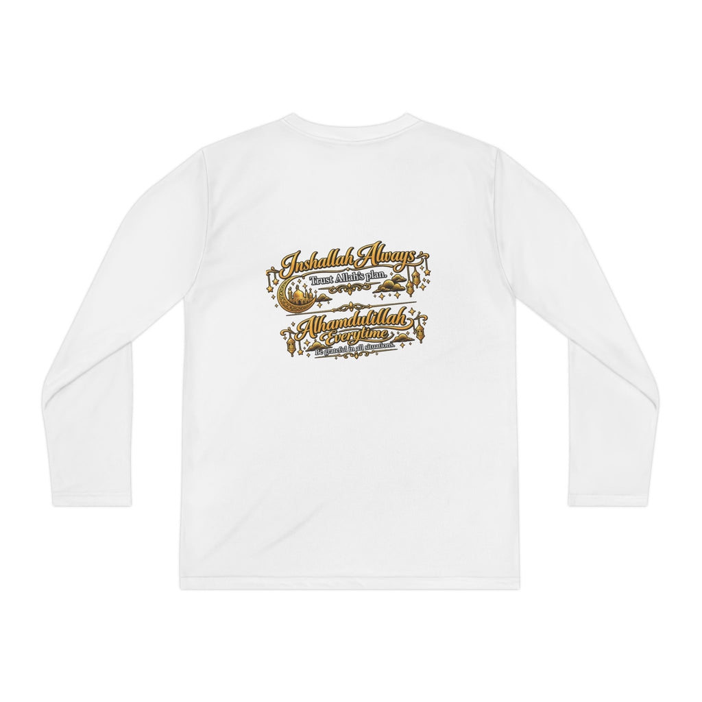 Youth Long Sleeve Tee — Vintage Gold Crest Graphic