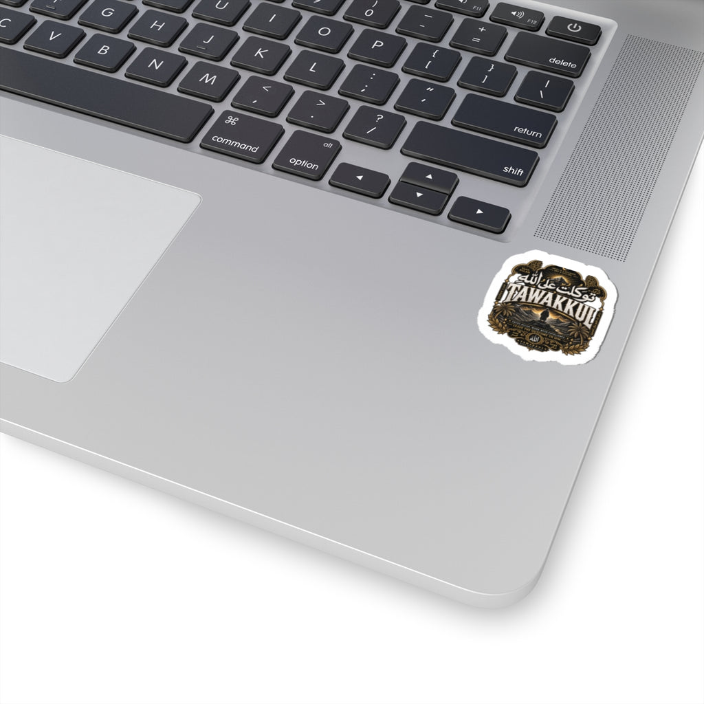 Tawakkul Arabic Calligraphy Sticker — Islamic Faith Kiss-Cut Sticker for Laptop, Water Bottle & Journal