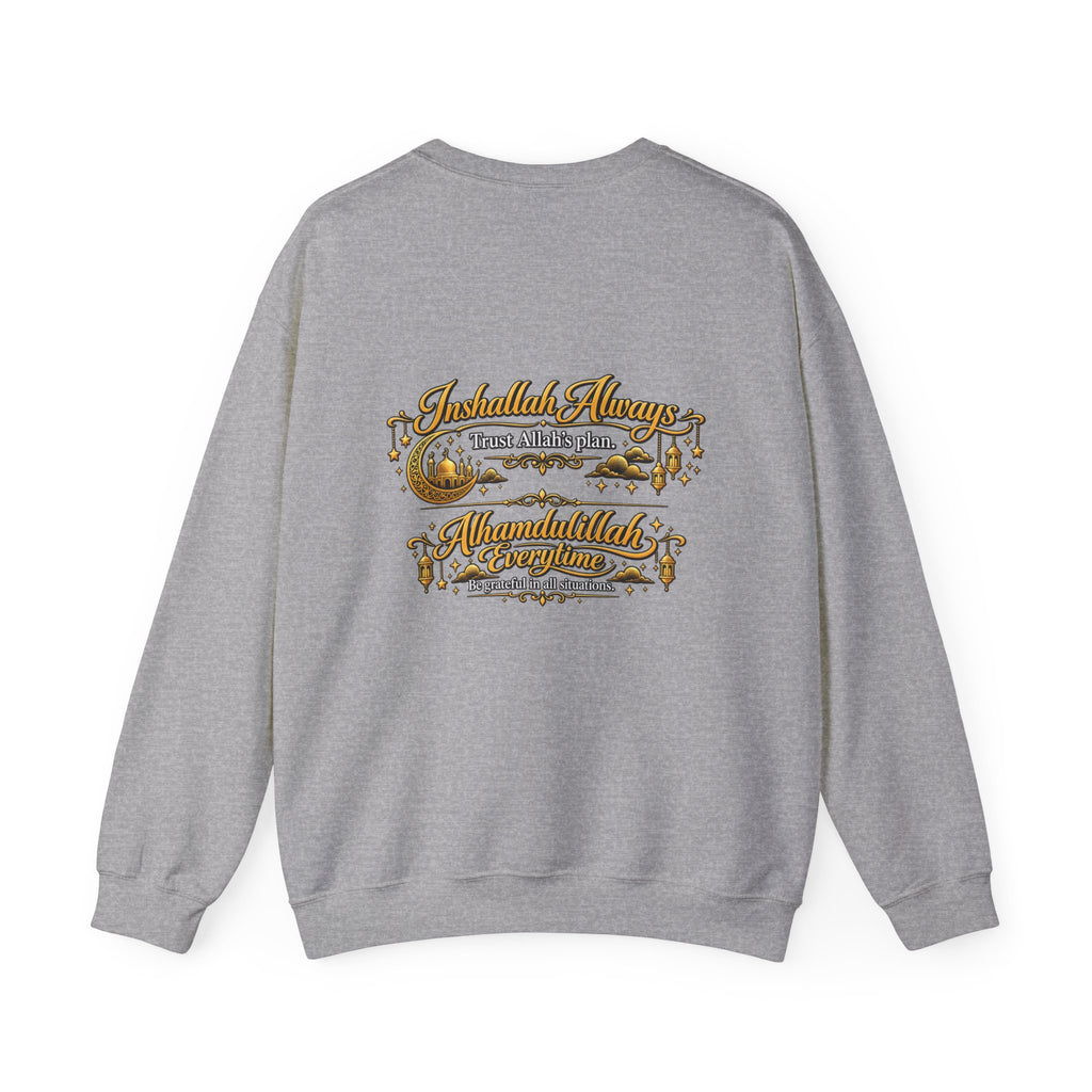 Crewneck Sweatshirt with Mountain Cabin Patch – Cozy Outdoorsy Travel Crew