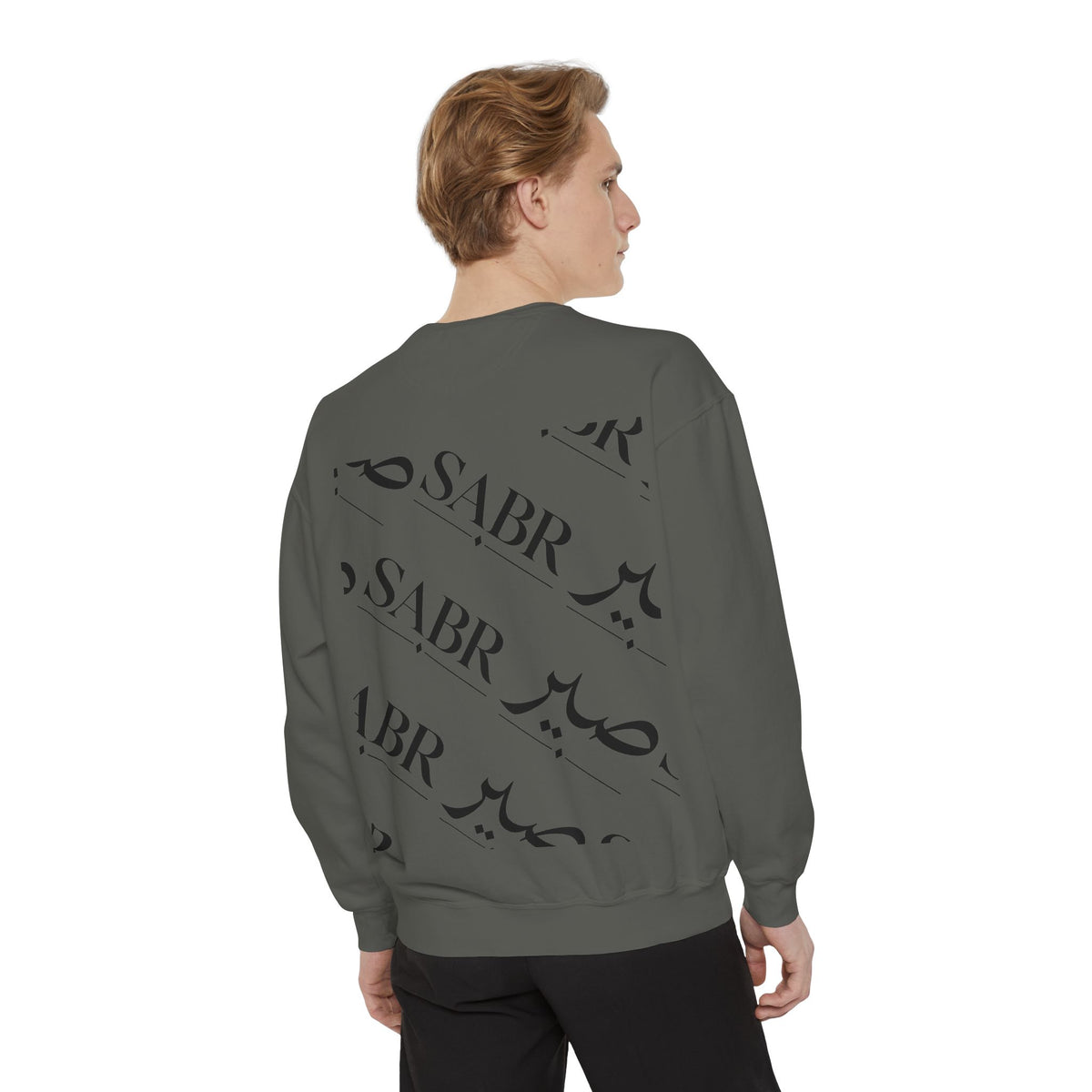 SABR Arabic Script Sweatshirt — Graphic Garment-Dyed Crewneck