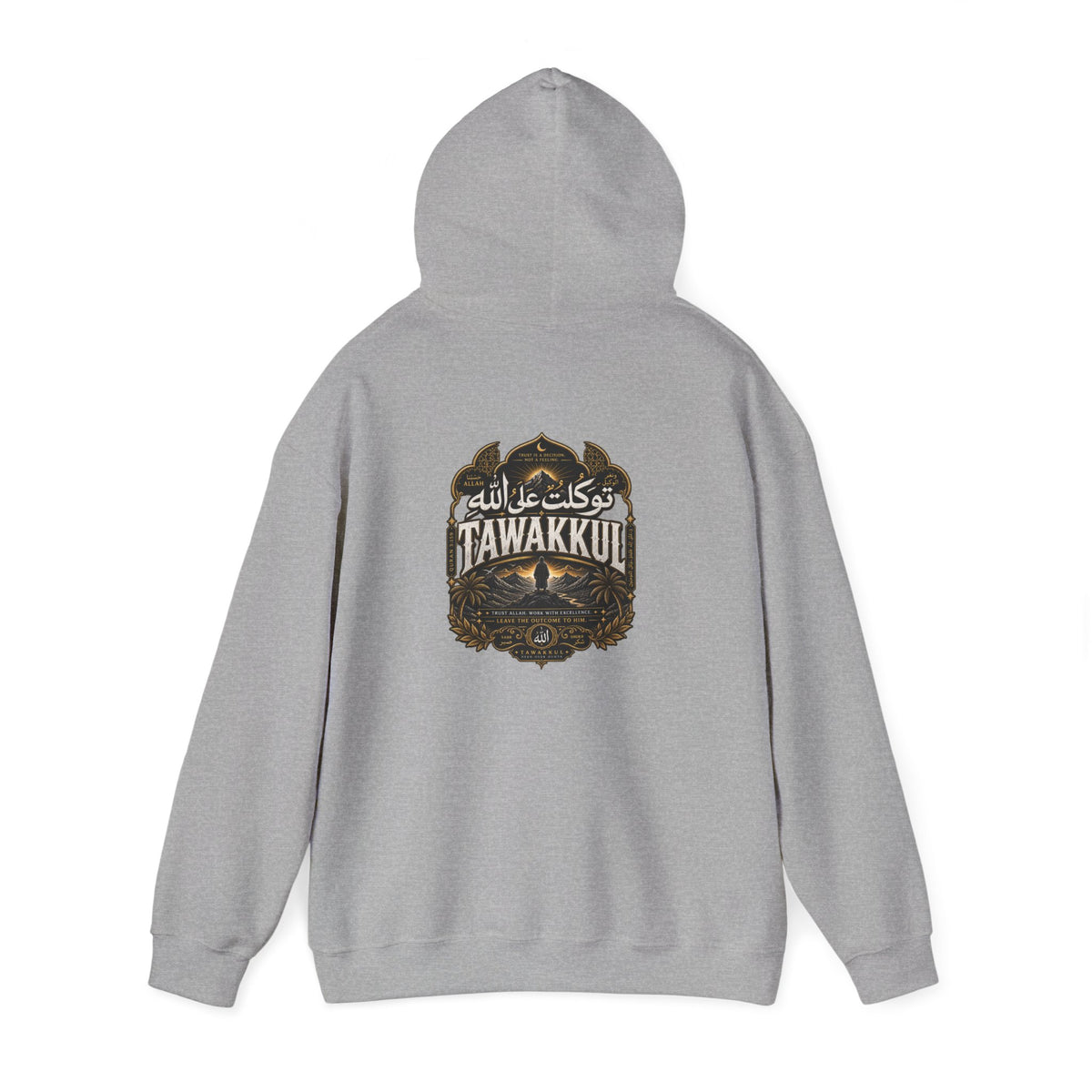 Tawakkul Hoodie – Minimal Arabic Trust Prayer Pullover