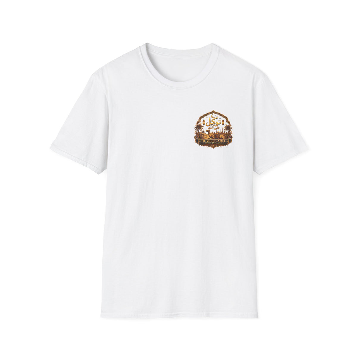 T-Shirt — Vintage Desert Oasis Graphic Tee (Arabic Calligraphy)