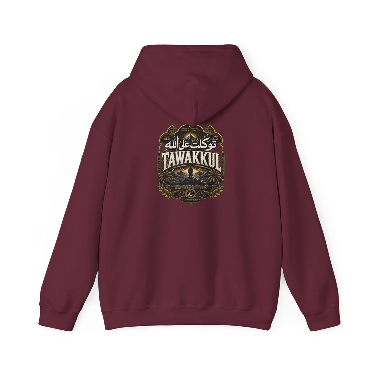 Tawakkul Hoodie – Minimal Arabic Trust Prayer Pullover