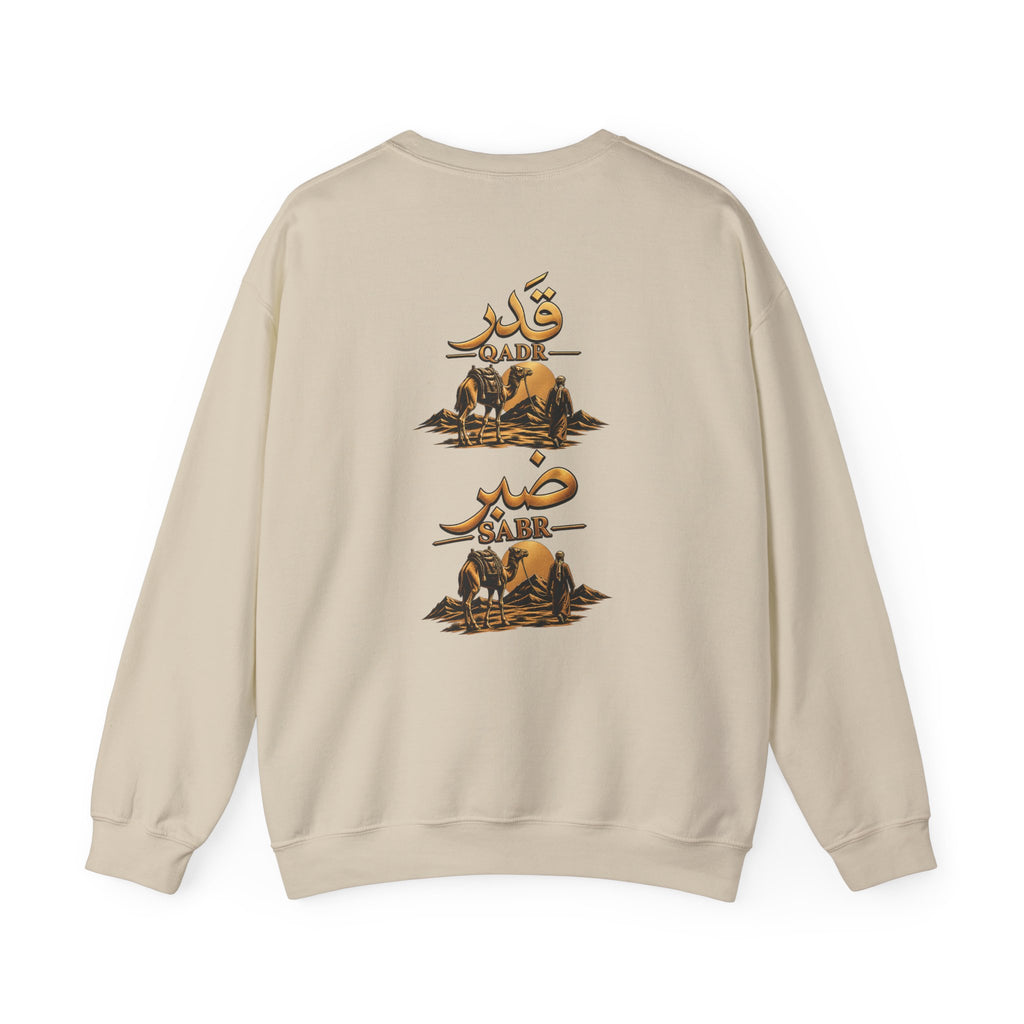 Arabic Desert Crewneck Sweatshirt – 'Tawakkul' Faith & 'Sabr' Patience Design