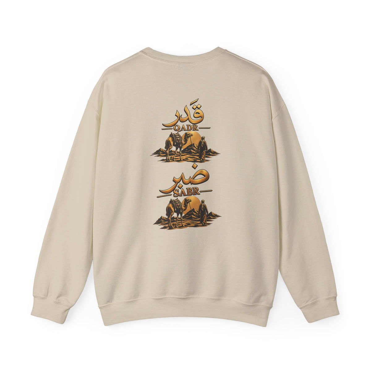 Arabic Desert Crewneck Sweatshirt – 'Tawakkul' Faith & 'Sabr' Patience Design