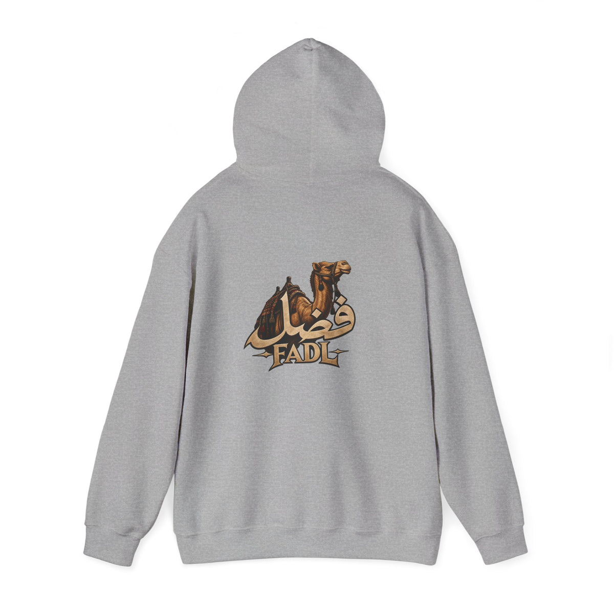 Arabic Name Fadl Hoodie — Gold Calligraphy Graphic Sweatshirt