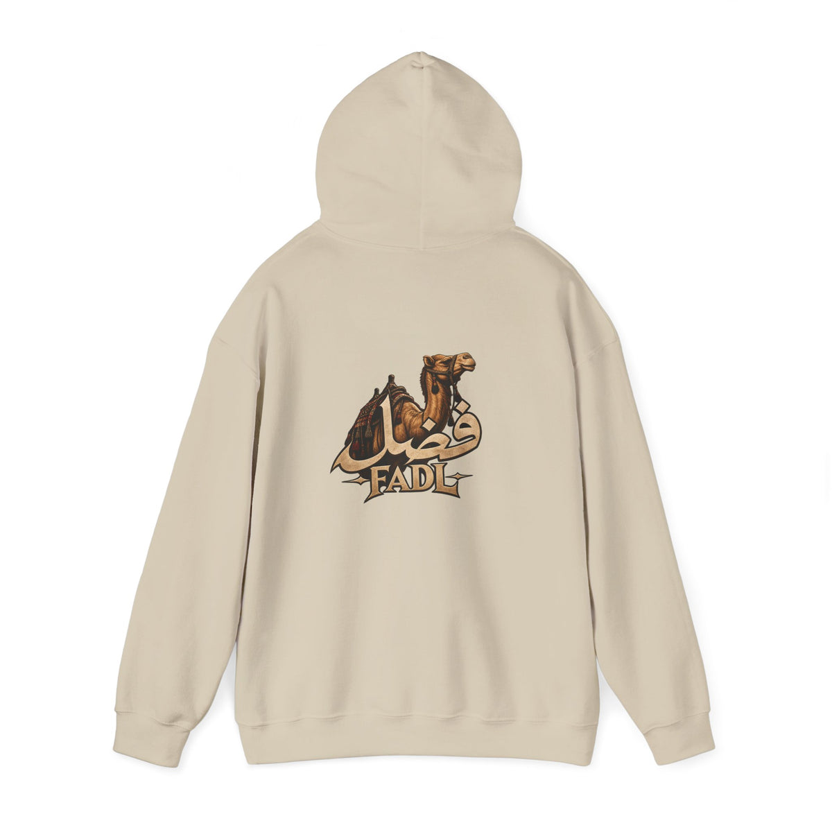 Arabic Name Fadl Hoodie — Gold Calligraphy Graphic Sweatshirt