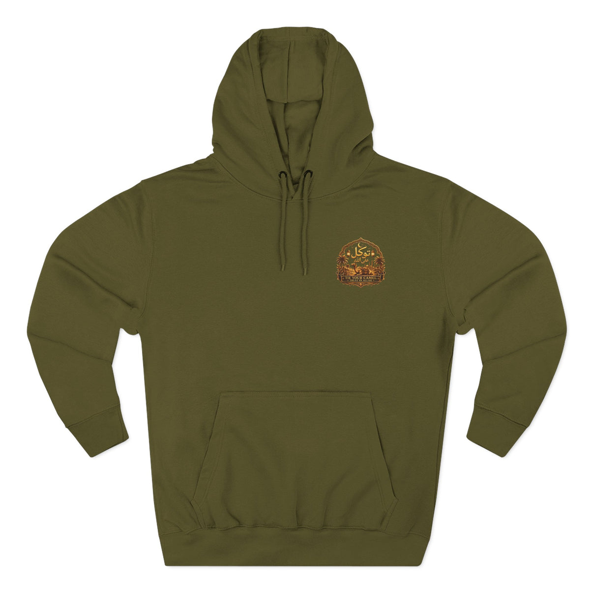 Camel Caravan Hoodie — "Nimah" Arabic Desert Design