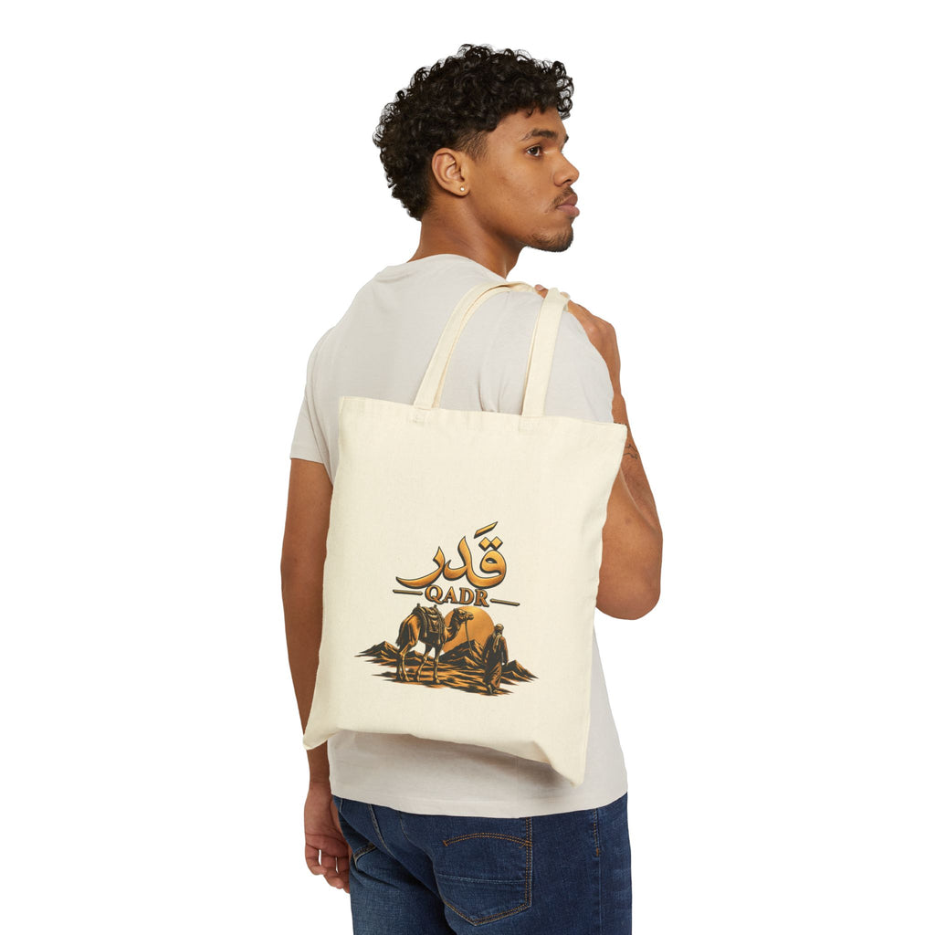 Canvas Tote Bag — Minimal Earthy Patch Design, Eco-Friendly Everyday Shopper