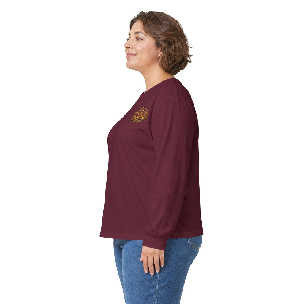 Camel Graphic Long Sleeve Tee — "Fadl" Arabic Script Design