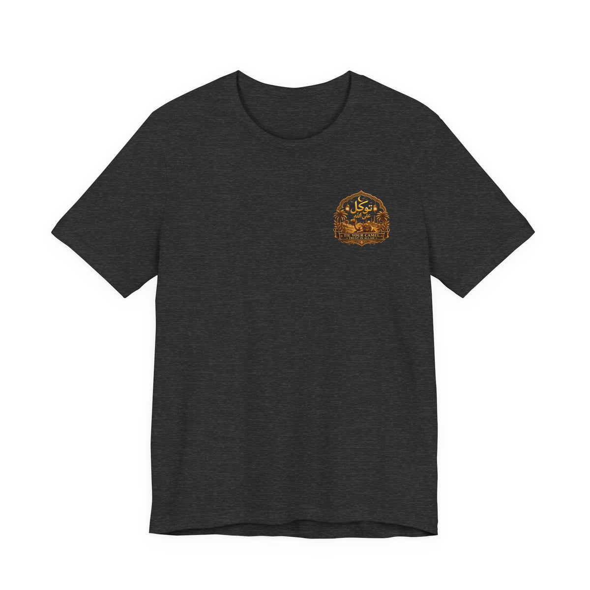 Vintage Leather Patch Tee — Small Chest Emblem