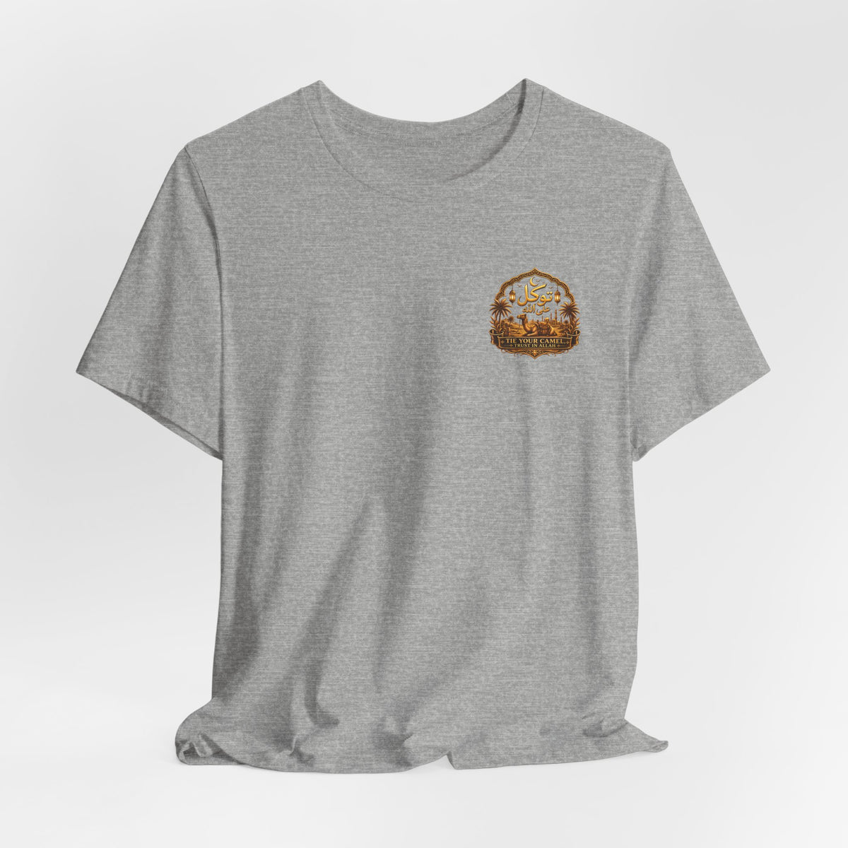 Vintage Leather Patch Tee — Small Chest Emblem