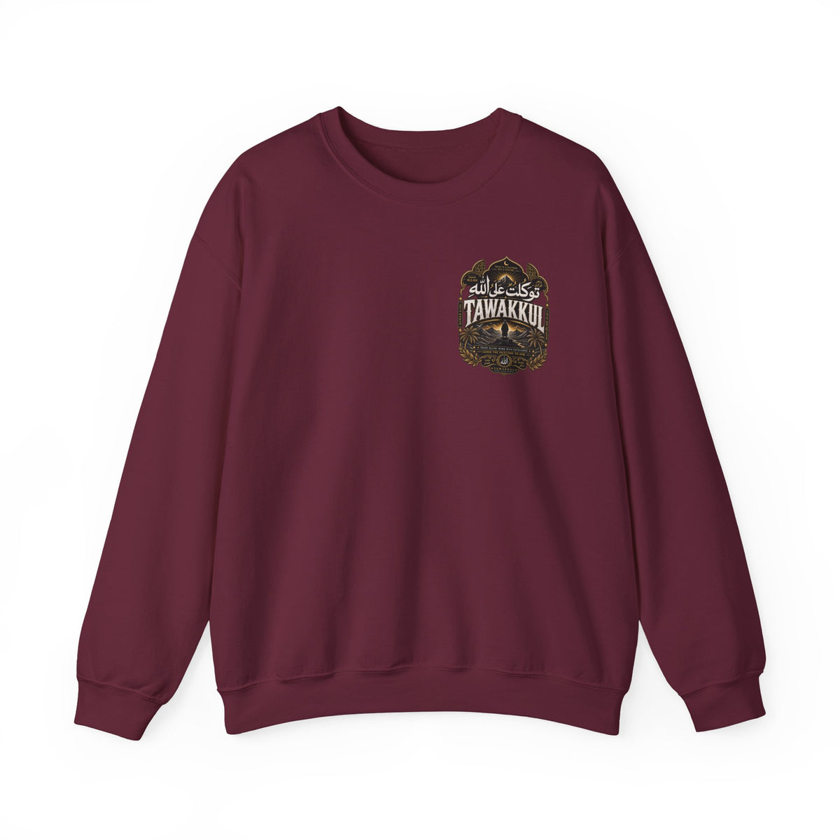 Arabic Desert Crewneck Sweatshirt – 'Tawakkul' Faith & 'Sabr' Patience Design