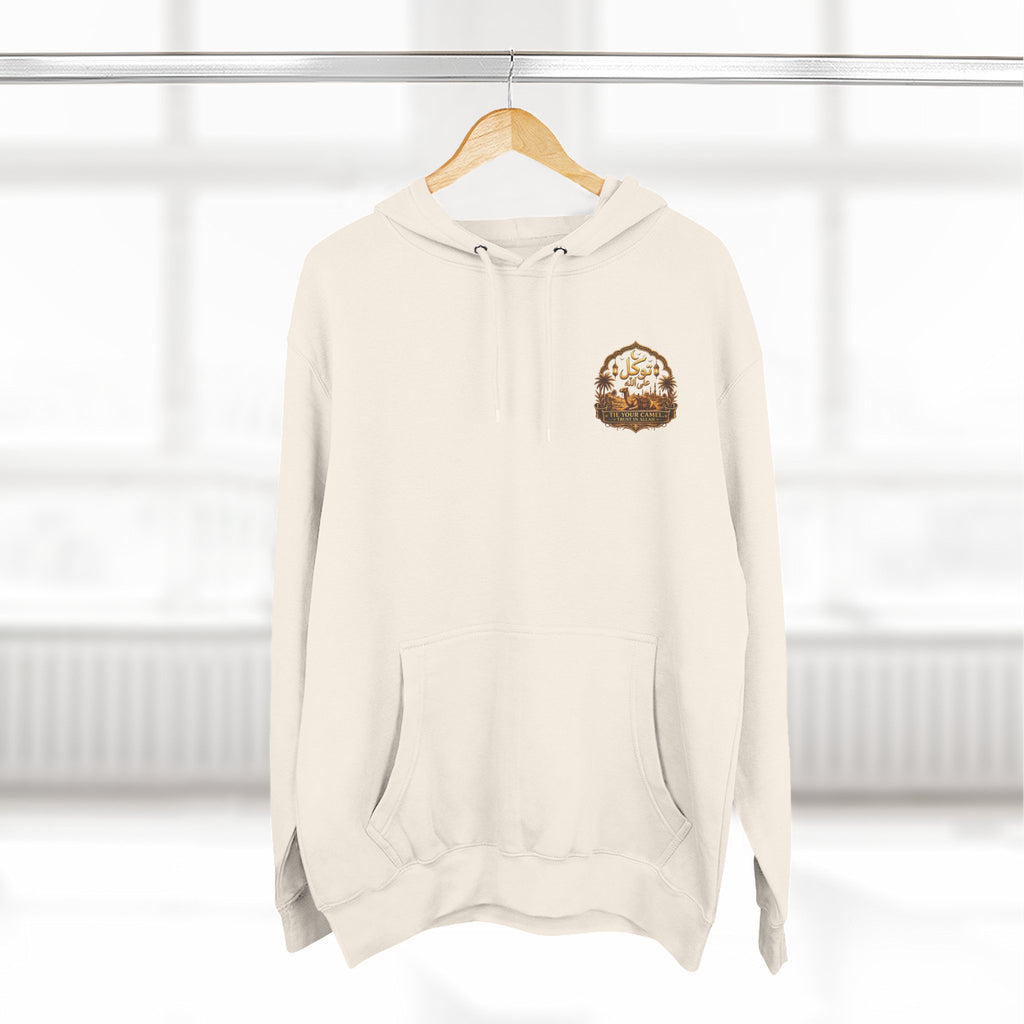 Camel Caravan Hoodie — "Nimah" Arabic Desert Design