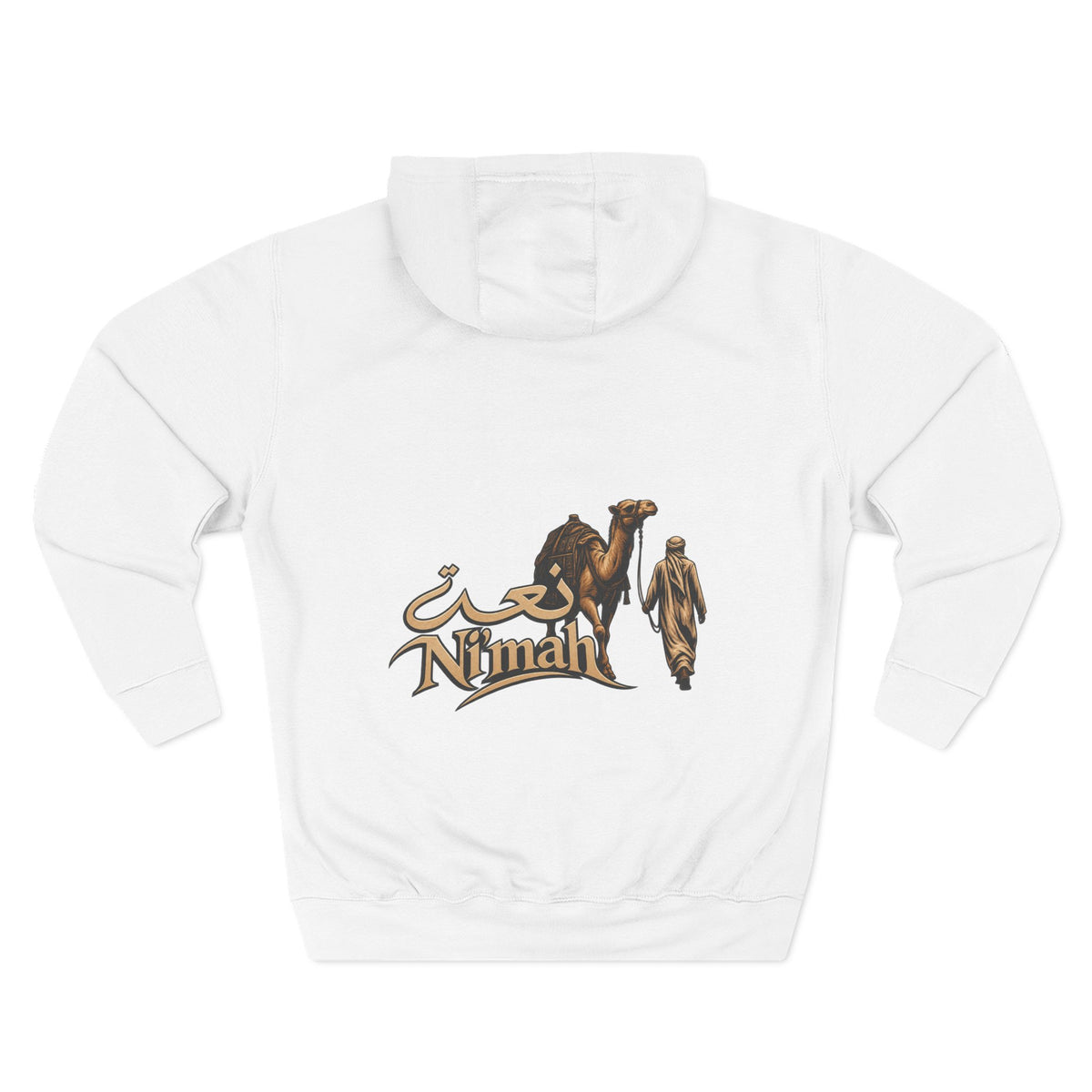 Camel Caravan Hoodie — "Nimah" Arabic Desert Design