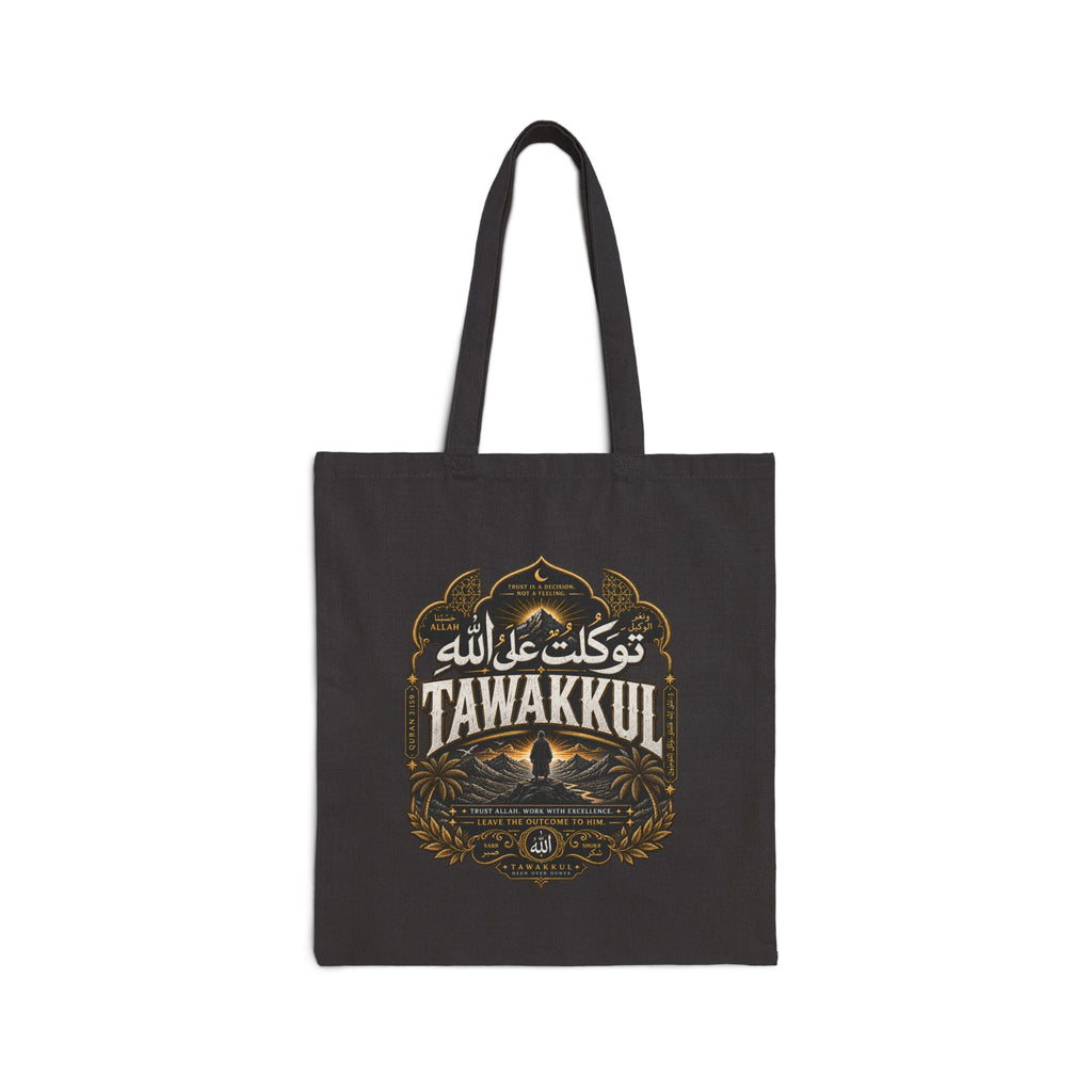 Tote Bag — 'Tawakkul' Minimal Canvas Tote (Arabic Faith Design)