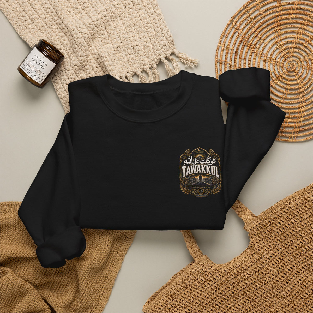 Bear Paw Crewneck Sweatshirt — Vintage 'Awakening' Forest Graphic