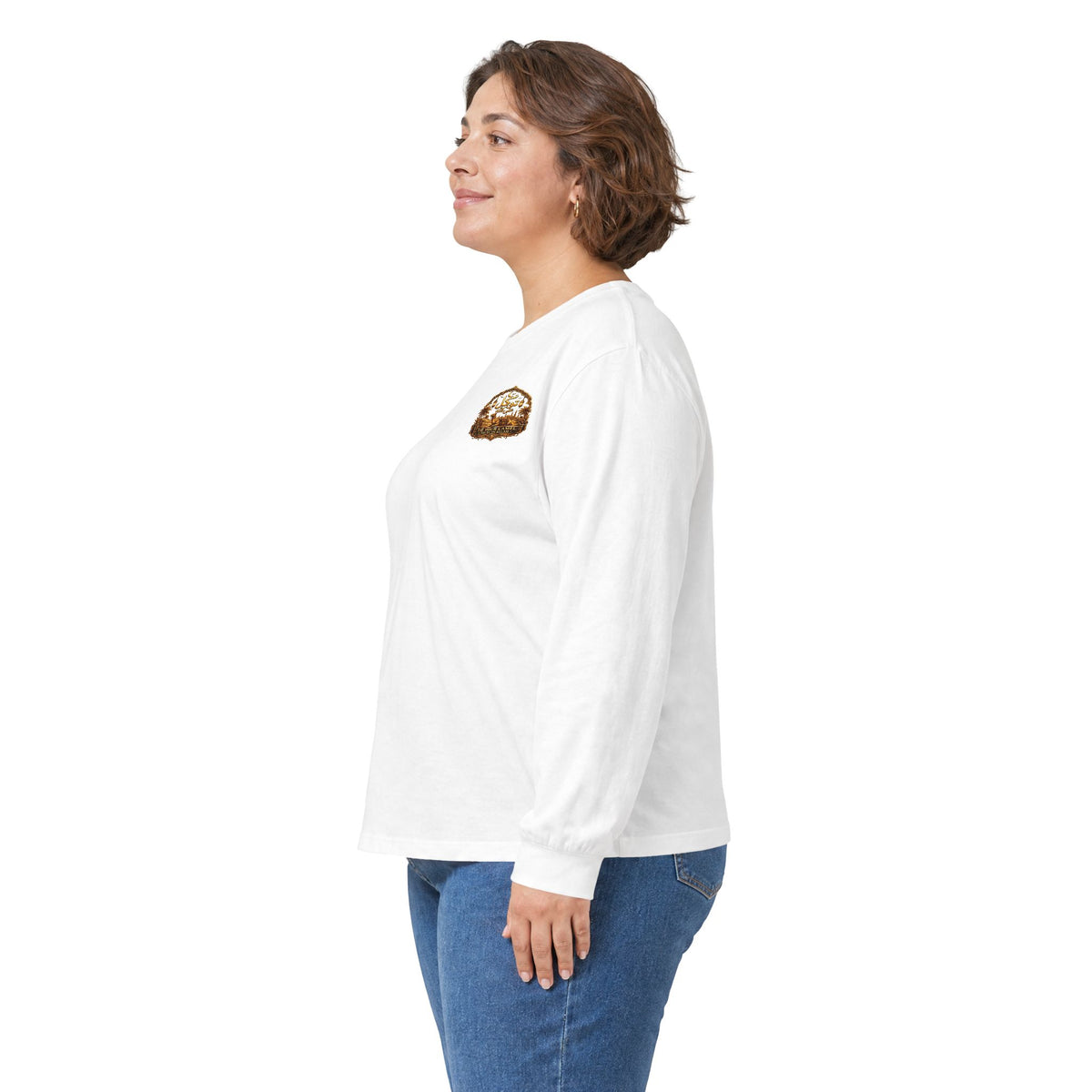 Camel Graphic Long Sleeve Tee — "Fadl" Arabic Script Design